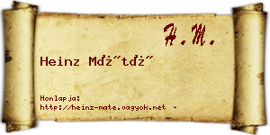 Heinz Máté névjegykártya